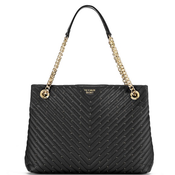 NEW Victoria's Secret Studded Quilt Tote Bag - Picture 2 of 8